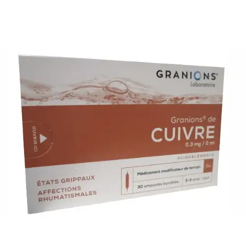 GRANIONS de CUIVRE (30 ampoules)