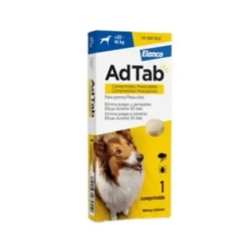 AdTab - Comprimés à Croquer Anti-Puces Anti-Tiques - Chien 22 à 45kg - 3 Comprimés