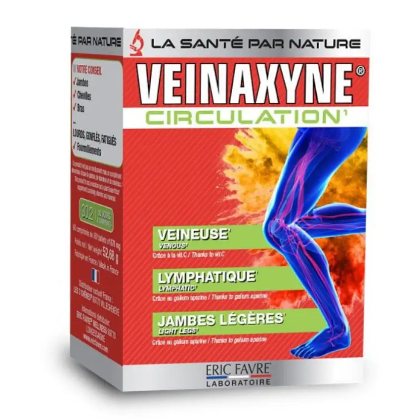Eric Favre Veinaxyne 60 comprimés - Circulation veineuse et lymphatique, jambes légères