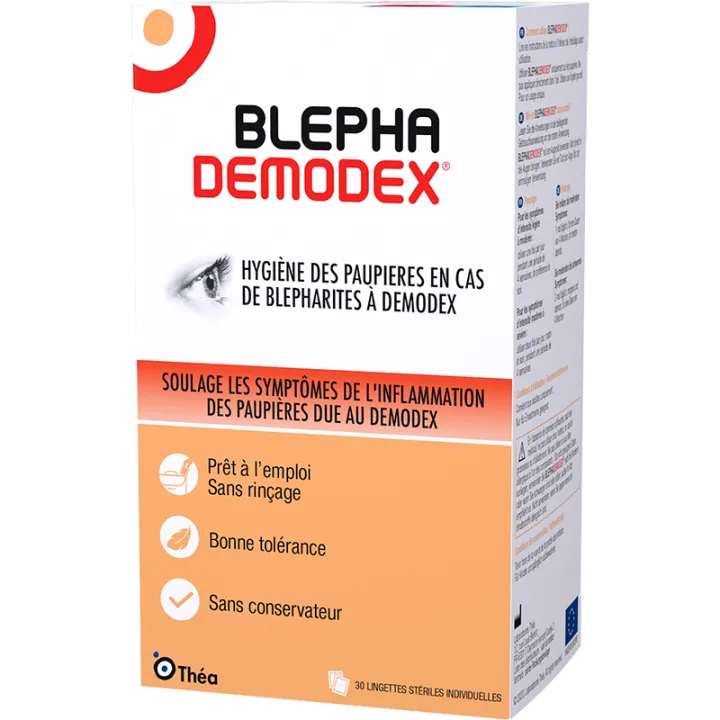 Blephademodex Rosacée Oculaire 30 lingettes nettoyantes