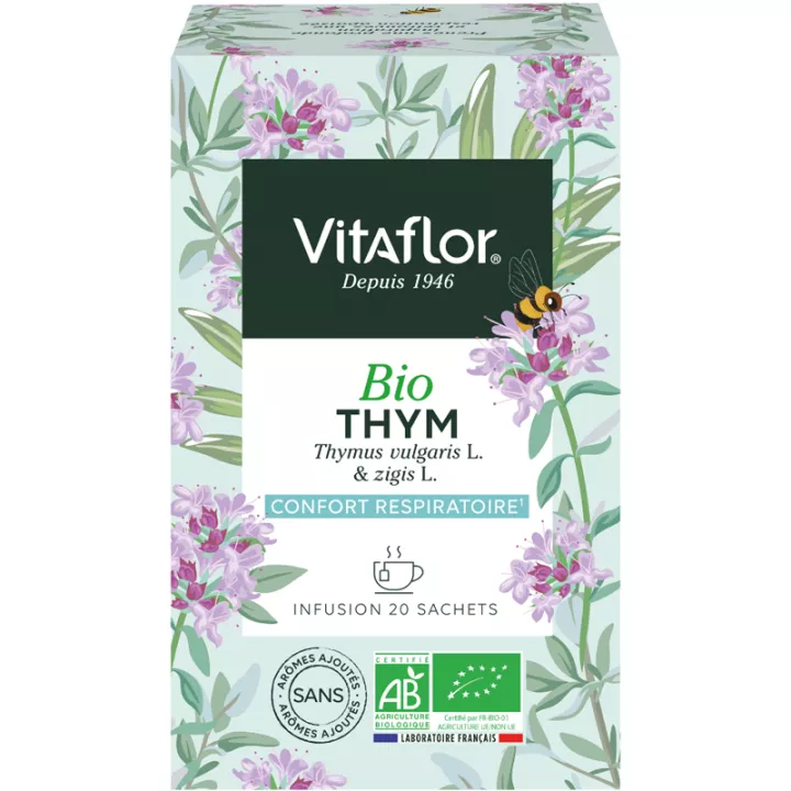 Vitaflor Infusion Bio Thym Confort Respiratoire 20 sachets