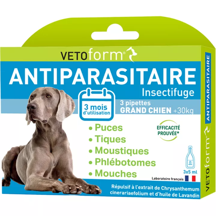 Vetoform Antiparasitaire Insectifuge Chien pipettes