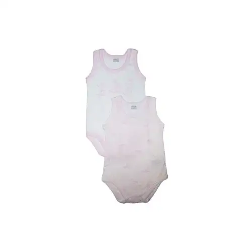Bi-pack body bodino sous-vêtement bébé fille sans manches Ellepi AF4722-R 6 m