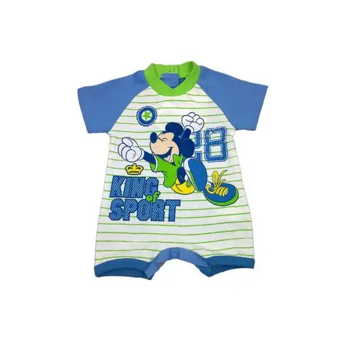 Barboteuse nouveau-né Ellepi Disney baby Mickey vert bleu 3 m