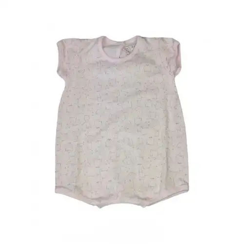 Barboteuse bébé fille manches courtes Rapife rose 1 m