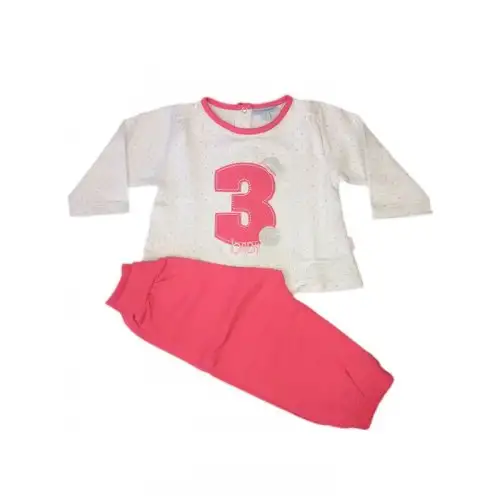 2pcs costume, t-shirt, pantalon et pantalon pour nouveau-né Yatsi rose fuchsia 3 m