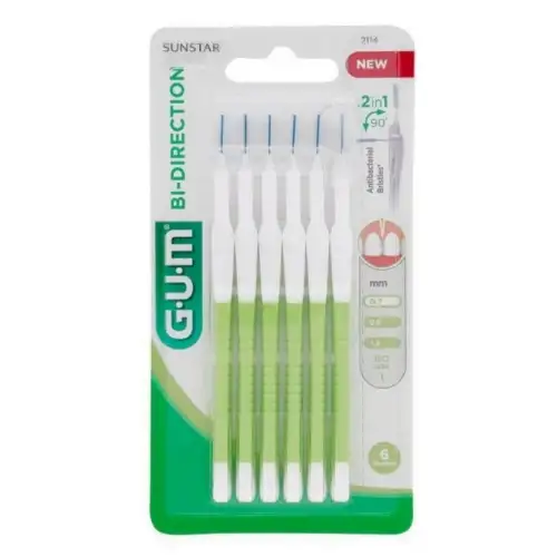 GUM 6 Brossettes interdentaires Bi Direction (réf 2114 - 0,7mm)