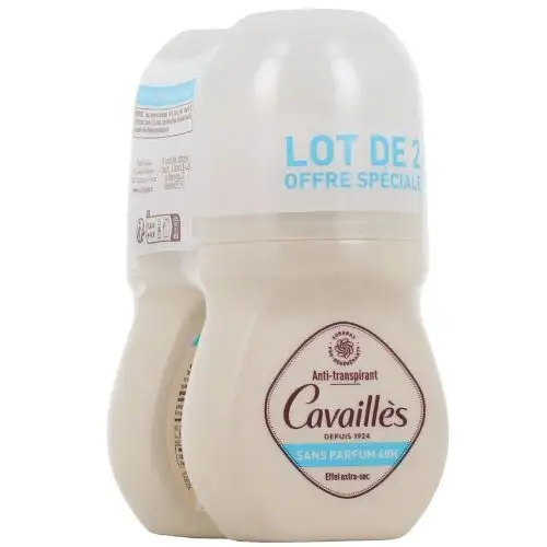 CAVAILLES - Anti-transpirant - Roll On Sans Parfum 48h 2x50 ml