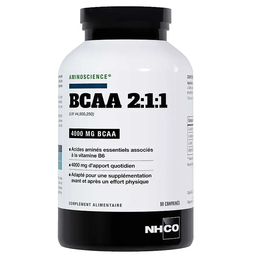 NHCO BCAA 2:1:1 Récupération - 90 comprimés - Récupération musculaire avant et après l’effort