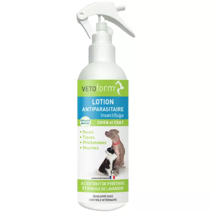 Vetoform Lotion Antiparasitaire Insectifuge Chien & Chat 250 ml