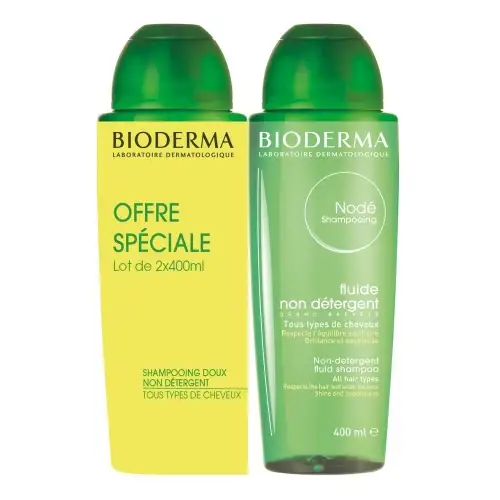 BIODERMA - Node Shampooing Fluide Tous types de cheveux 400ml - Lot de Deux
