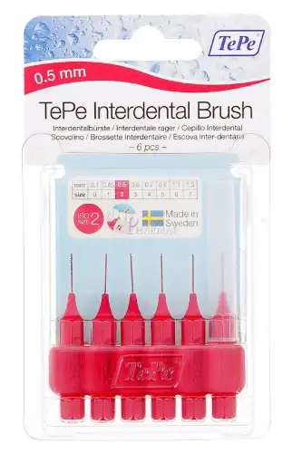 Brossettes Interdentaires Tepe Rouge Ø 0.5mm blister de 6