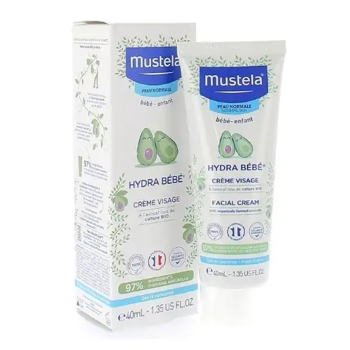 MUSTELA Hydra Bébé Crème Visage à l'avocat Bio (40 ml)