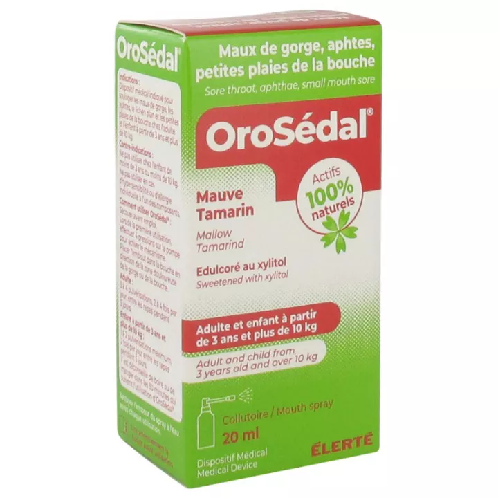 OroSédal Collutoire naturel pour maux de gorge 20 ml