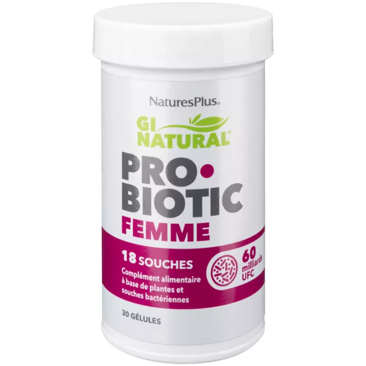 Natures Plus GI Natural Probiotique Femme 60 milliards 30 gélules