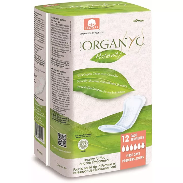 Organyc Maternité Serviettes Maxi Douceur 10 protections