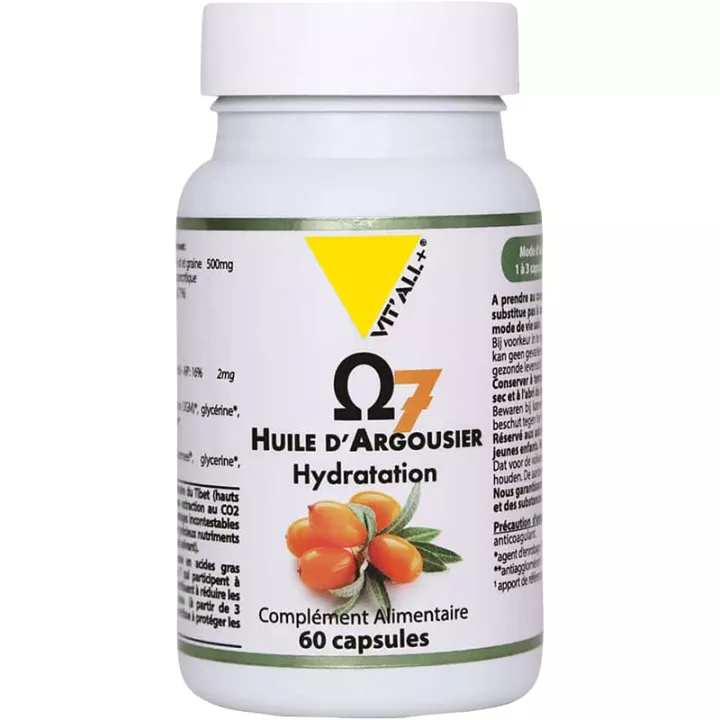 Vitall+ Huile d'Argousier Oméga 7 - Hydratation 60 capsules