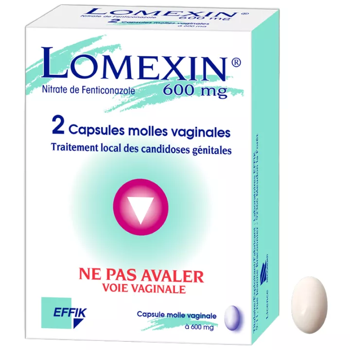 Lomexin 600 mg 2 Capsules Vaginales Pour Candidose