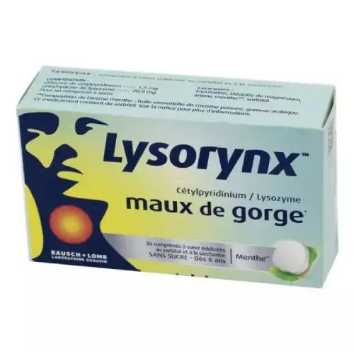 LYSORYNX - Maux De Gorge Sans Sucre Menthe - 36 Comprimés à Sucer