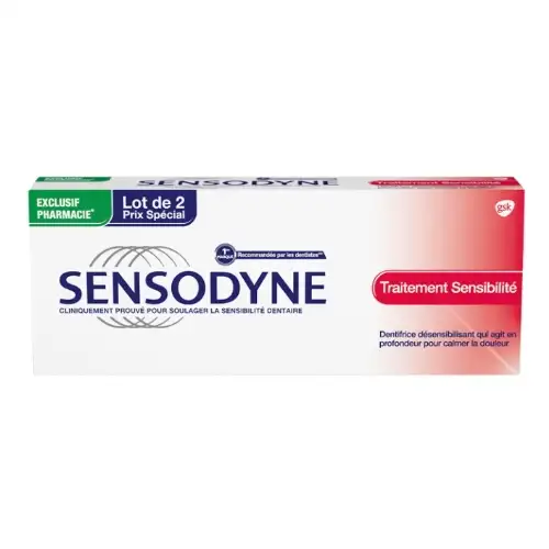SENSODYNE Dentifrice Traitement Sensibilité (LOT 2 x 75ml) PROMO