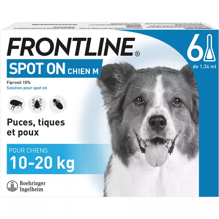 Frontline Spot On Chien M 10-20 kg 6 pipettes