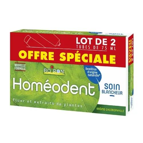 HOMEODENT BLANCHEUR Dentifrice CHLOROPHYLLE Lot de 2 tubes de 75 ml