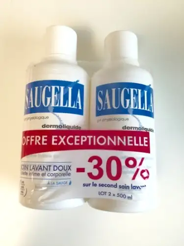 SAUGELLA Dermoliquide 500 ml LOT de 2 (-30% sur le second) - PROMO