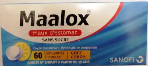 MAALOX Citron Sans Sucre Boîte de 60 comprimés à croquer