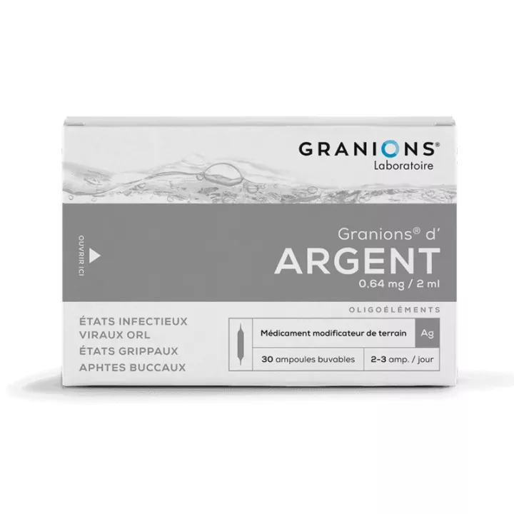 Granions Argent Oligoélément 30 Ampoules Buvables