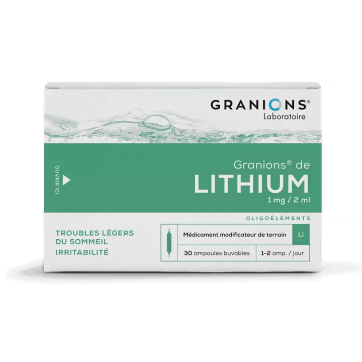 Granions Lithium Oligoélément 30 Ampoules Buvables