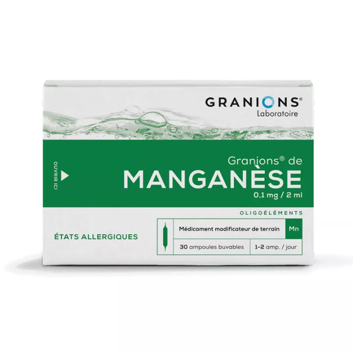 Granions Manganèse Oligoélément 30 Ampoules Buvables