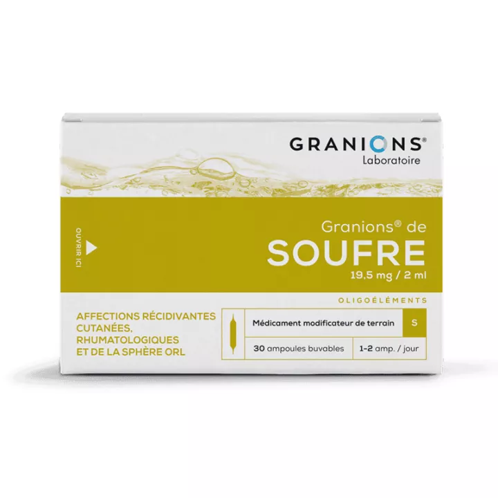 Granions de Soufre Oligothérapie 30 ampoules buvables