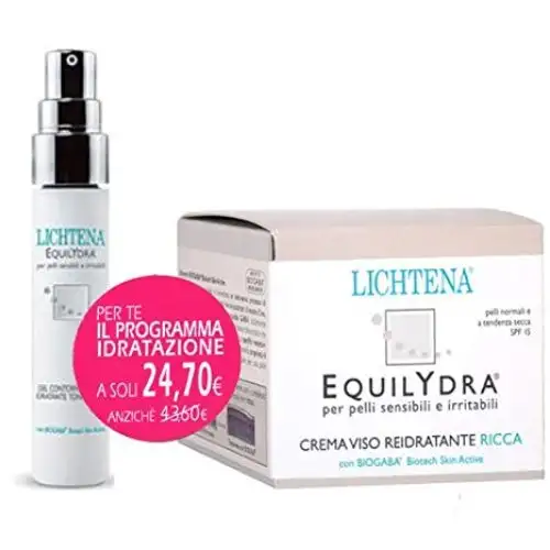 Lichtena Equilydra Crème Visage Réhydratante Riche + Gel Contour des Yeux