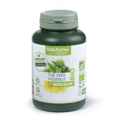 Nat & Form Minceur Thé Vert Pissenlit Bio 200 gélules