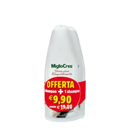 MiglioCres Shampooing Rééquilibrant Ligne de Cheveux Classique 2x200ml