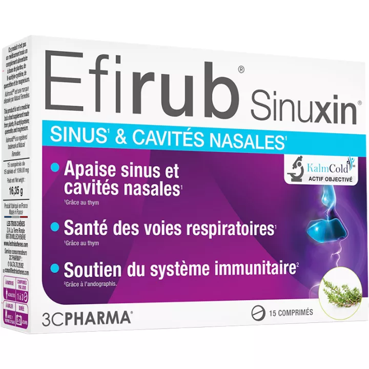 3C Pharma Efirub Sinuxin 15 Comprimés pour la sinusite