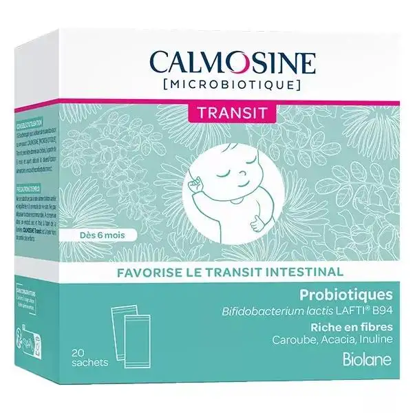 Calmosine Microbiotique Transit Bébé Probiotiques Fibres 20 sachets