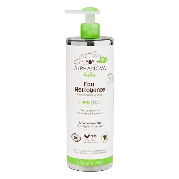 Alphanova Bébé Eau nettoyante bio* 400ml