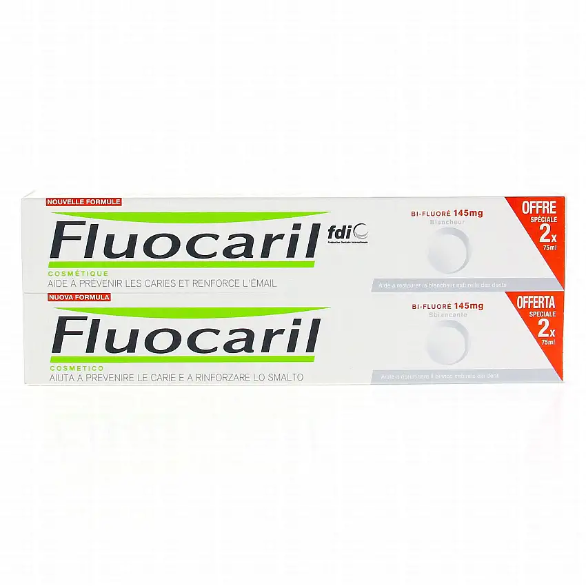 FLUOCARIL Bi-Fluoré blancheur tube 75ml x2