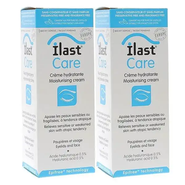 Dulcis health science - Ilast Care - Lot de 2 crèmes hydratantes oculaires 30ml