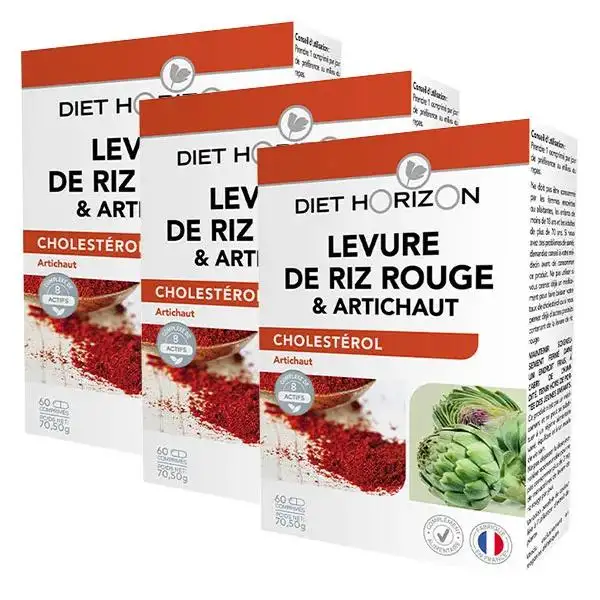 Diet Horizon Levure de riz rouge & Artichaut lot de 3