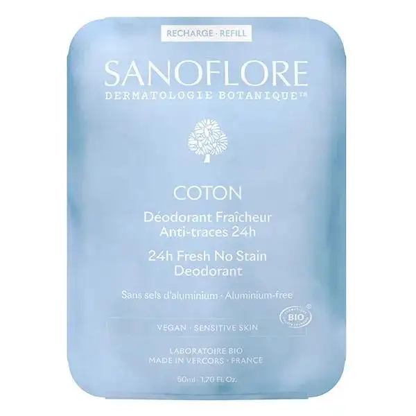 Sanoflore Recharge déodorant Coton 24h 50 ml