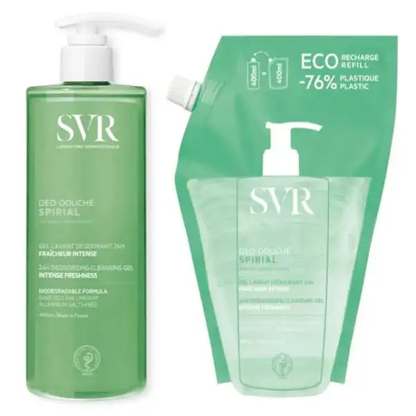 SVR Lot Spirial déo douche400ml + Recharge 400ml