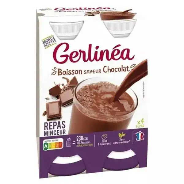 Gerlinéa Repas Minceur Boisson Chocolat 4 x 236ml