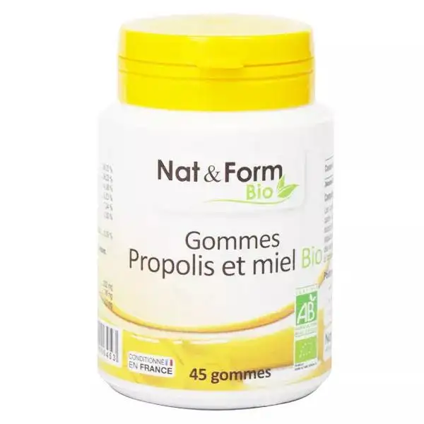 Nat & Form Bio Gommes Propolis & Miel 45 unités