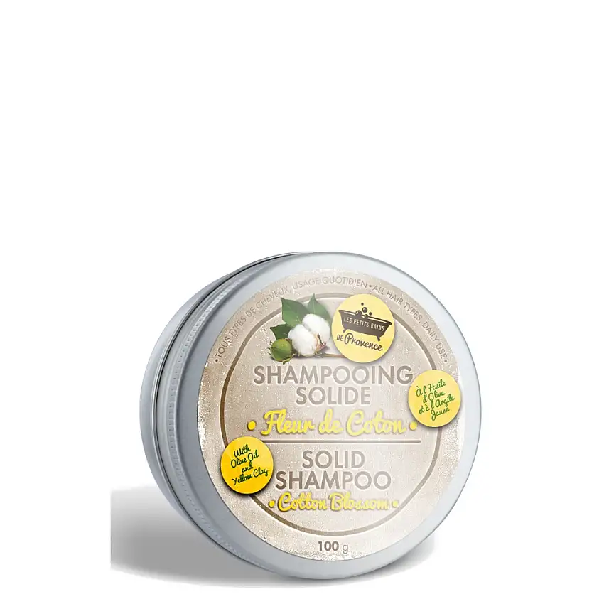 Fleur de Coton Shampooing Solide & sa Boite en Métal 100 g