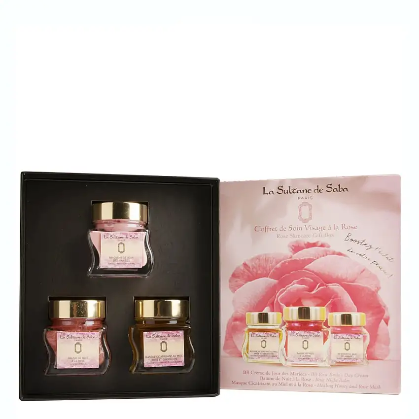 Soin Visage à la Rose Coffret Baume de Nuit 50 ml + 2 Produits