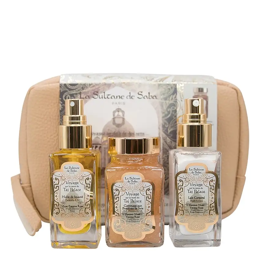 Voyage sur la route du Taj Palace Trousse Huile, Beurre de Karité et un Gommage