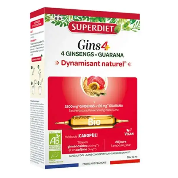 Superdiet Ginseng 5 Bio 20 ampoules
