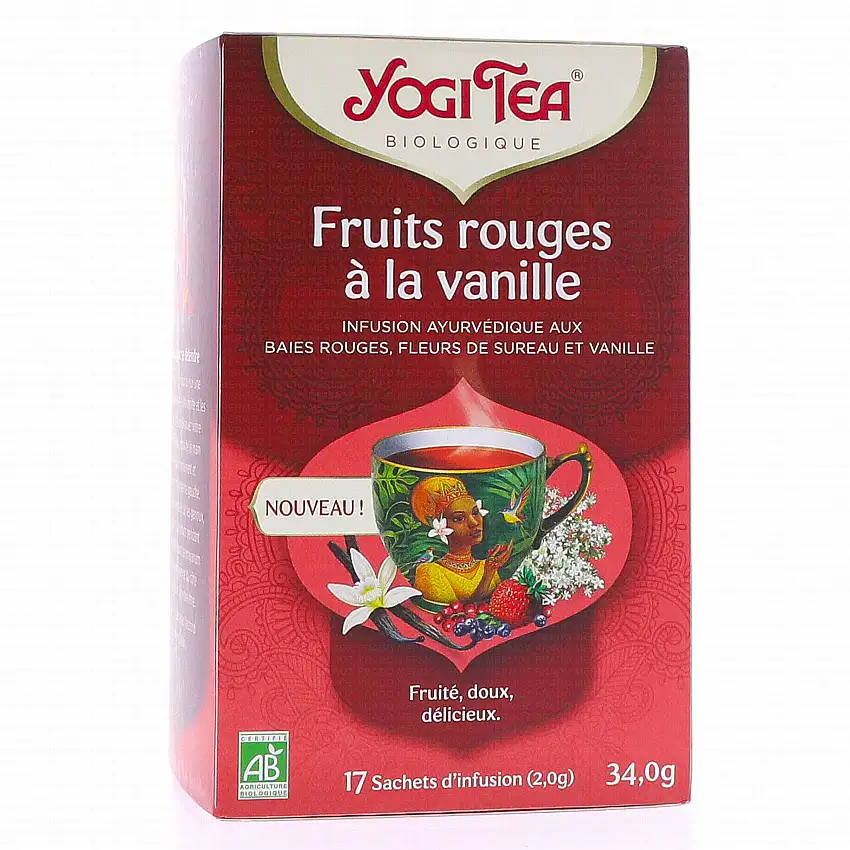 YOGI TEA Infusion Fruits Rouges à la Vanille bio x17 sachets